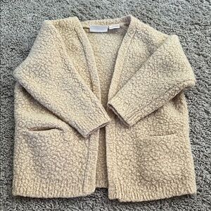 Zara Cream Textured Kids Cardigan